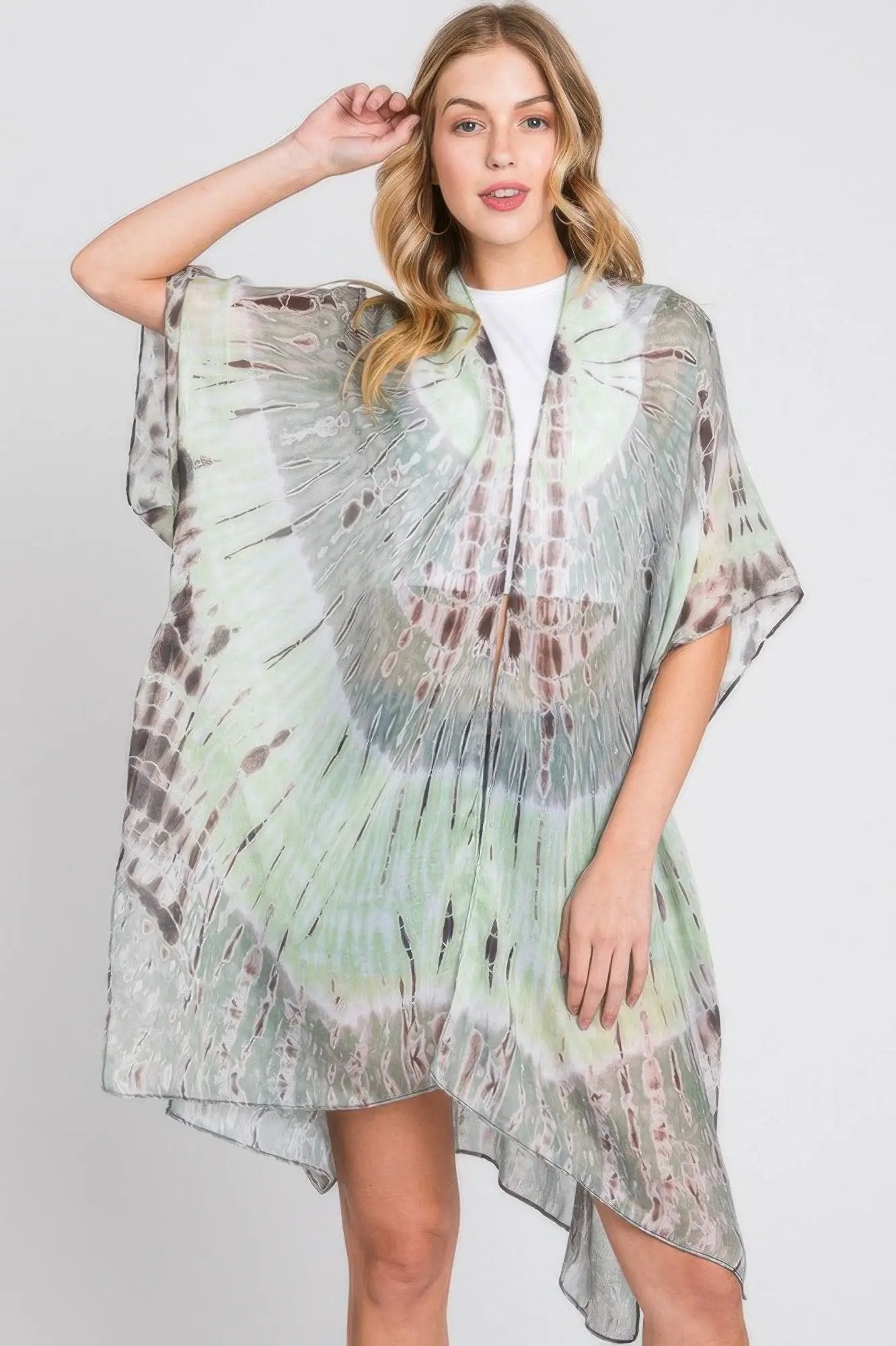 Tie Dye Print Kimono - Image 1
