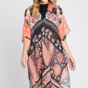 Geometric Boho Print Kimono - Image 2