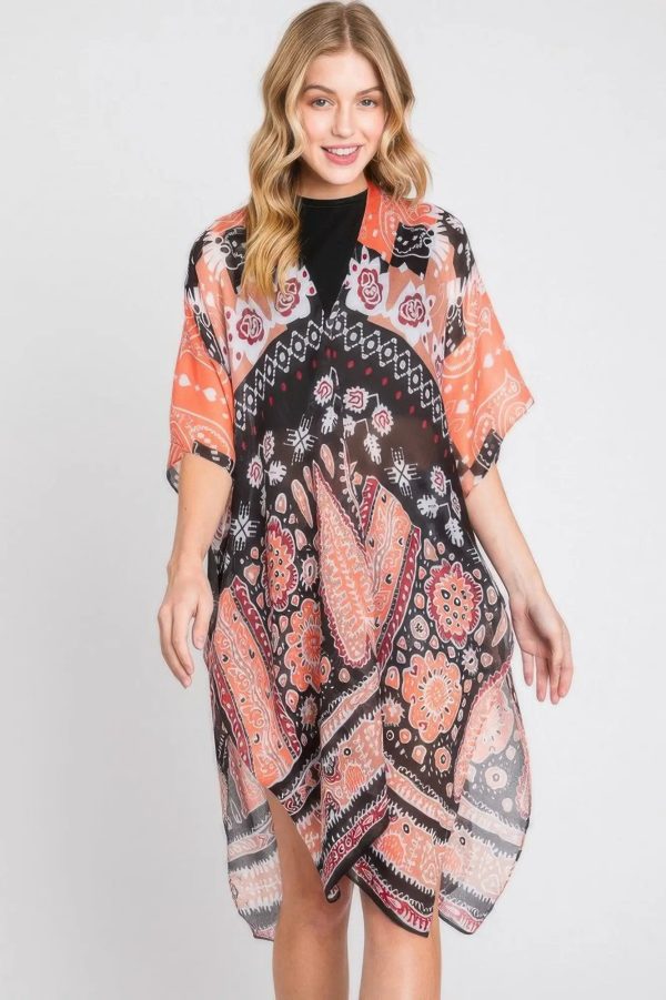 Geometric Boho Print Kimono