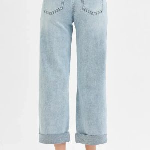 RISEN Full Size Mid Rise Fit Boyfriend Jeans with Cuff Plus Size - Image 5