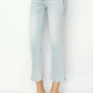 RISEN Full Size Mid Rise Cropped Flare Jeans - Image 4