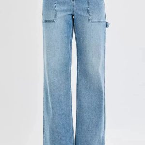 RISEN Full Size High Rise Straight Leg Jeans with Front Pockets Plus Size - Image 3