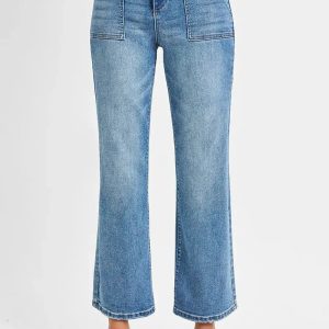 RISEN Full Size High Waisted Bootcut Cropped Jeans Plus Size - Image 3