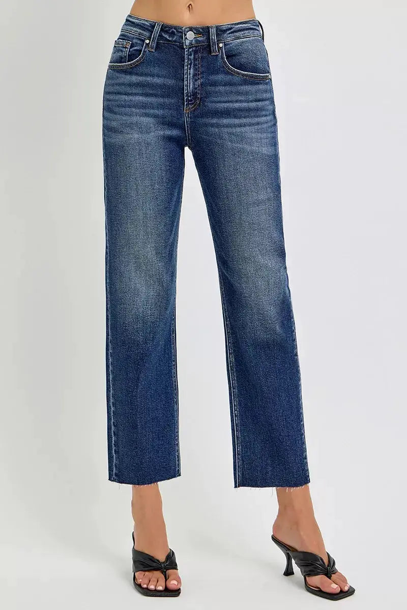 RISEN High Rise Slim Barrel Jeans - Image 1