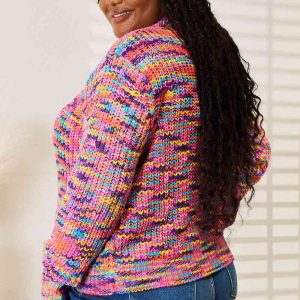 Woven Right V-Neck Long Sleeve Cardigan - Image 2