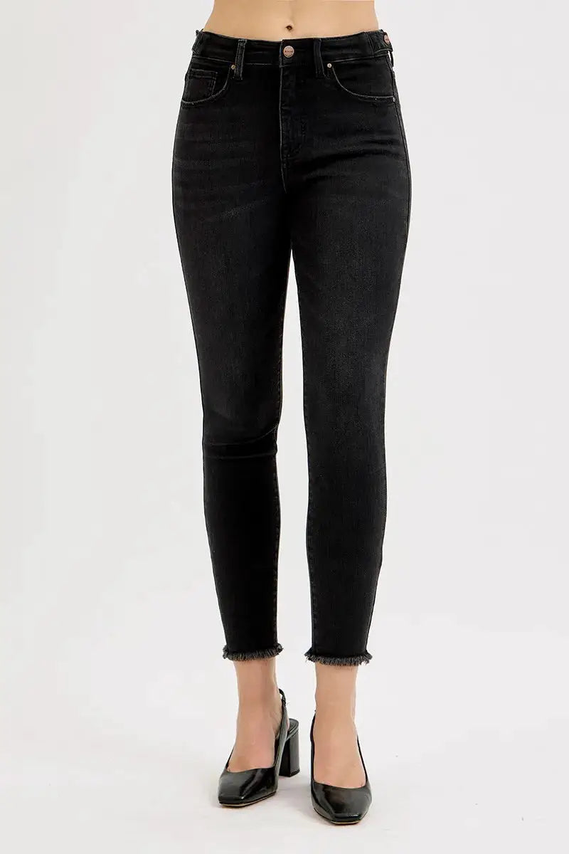 RISEN Full Size Tummy Control High Rise Adjustable Waist Skinny Jeans Plus Size - Image 1