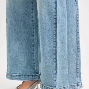 RISEN Mid Rise Wide Barrel Transferable Leg Snap Jeans - Image 11