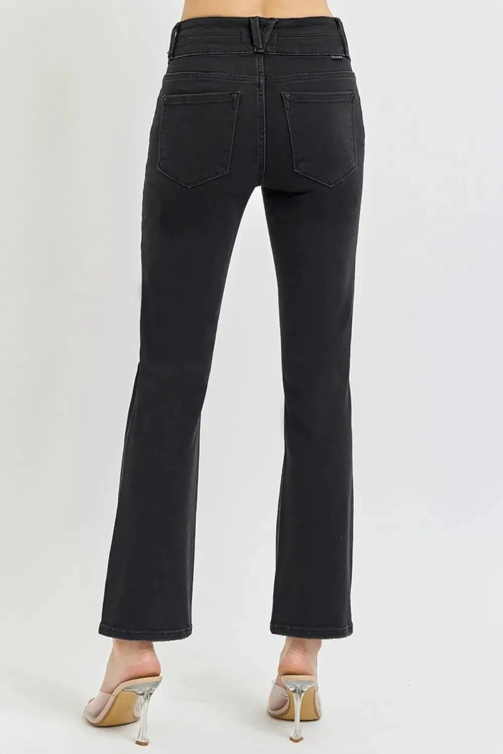 RISEN Full Size High Rise Wide Waistband Ankle Bootcut Jeans - Image 2