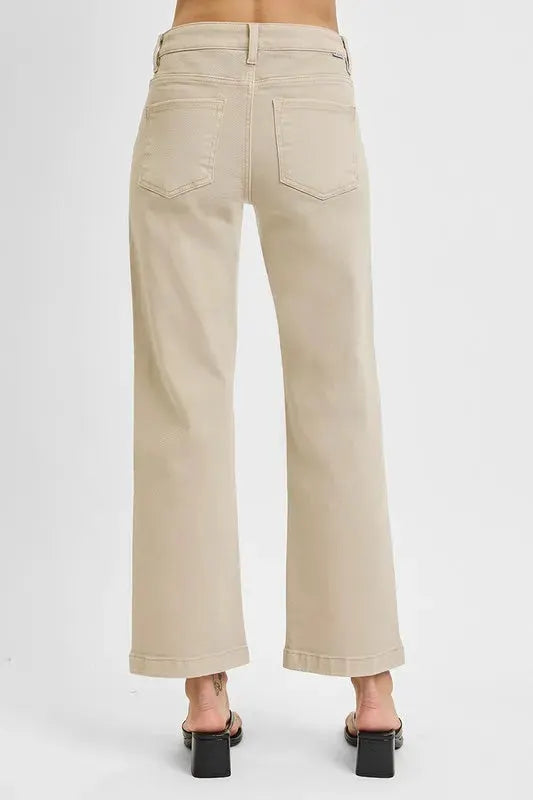 RISEN Full Size Tummy Control Mid Rise Ankle Straight Jeans Plus Size