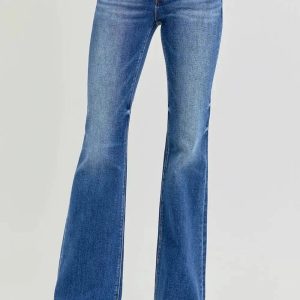 RISEN Full Size Low Rise Flare Jeans with Pockets - Image 5