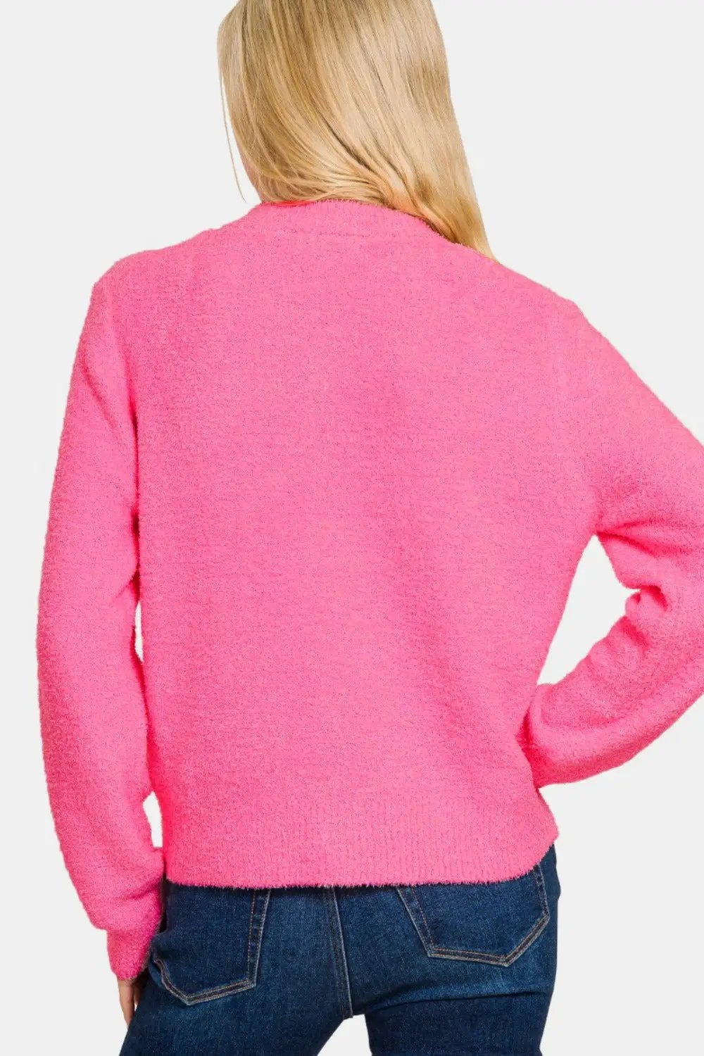 Zenana Button Down Long Sleeve Sweater Cardigan - Image 2