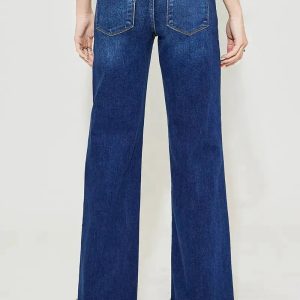 RISEN Full Size Tummy Control High Rise Wide Leg Cuffed Jeans Plus Size - Image 5