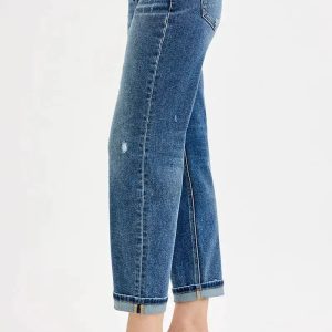 RISEN Full Size Low Rise Crop Boyfriend Jeans Plus Size - Image 4