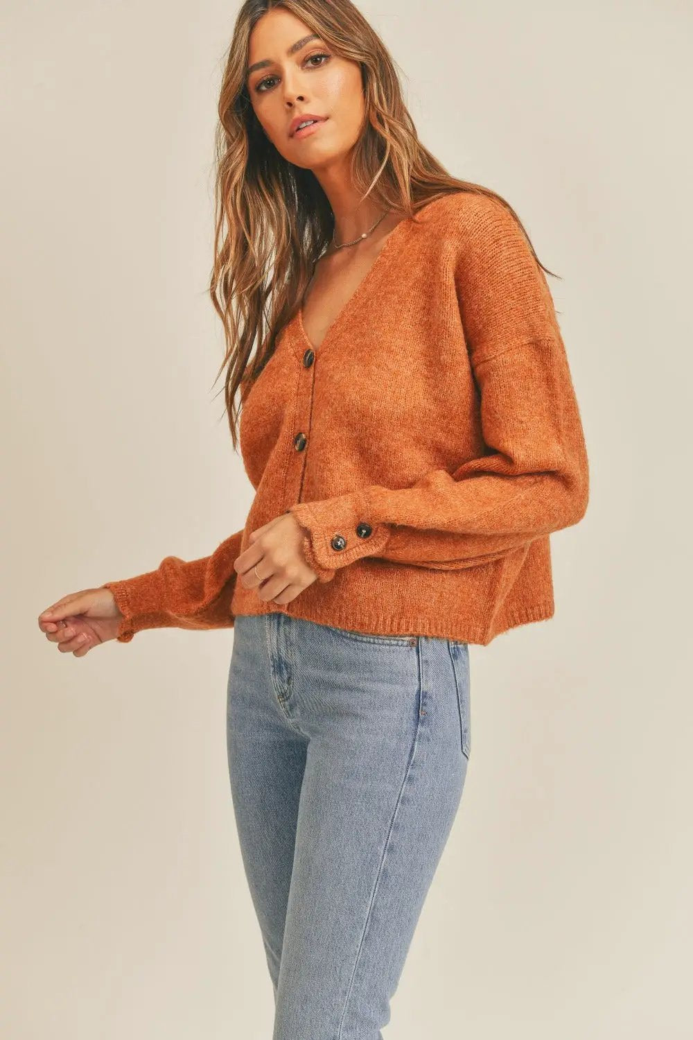 MABLE Long Sleeve Button Down Sweater Cardigan - Image 4