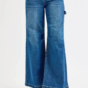 RISEN Full Size High Rise Wide Leg Patch Detailed Jeans Plus Size - Image 2