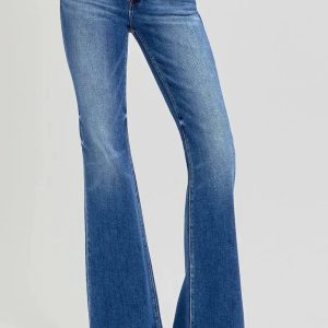 RISEN Full Size Low Rise Flare Jeans with Pockets - Image 4