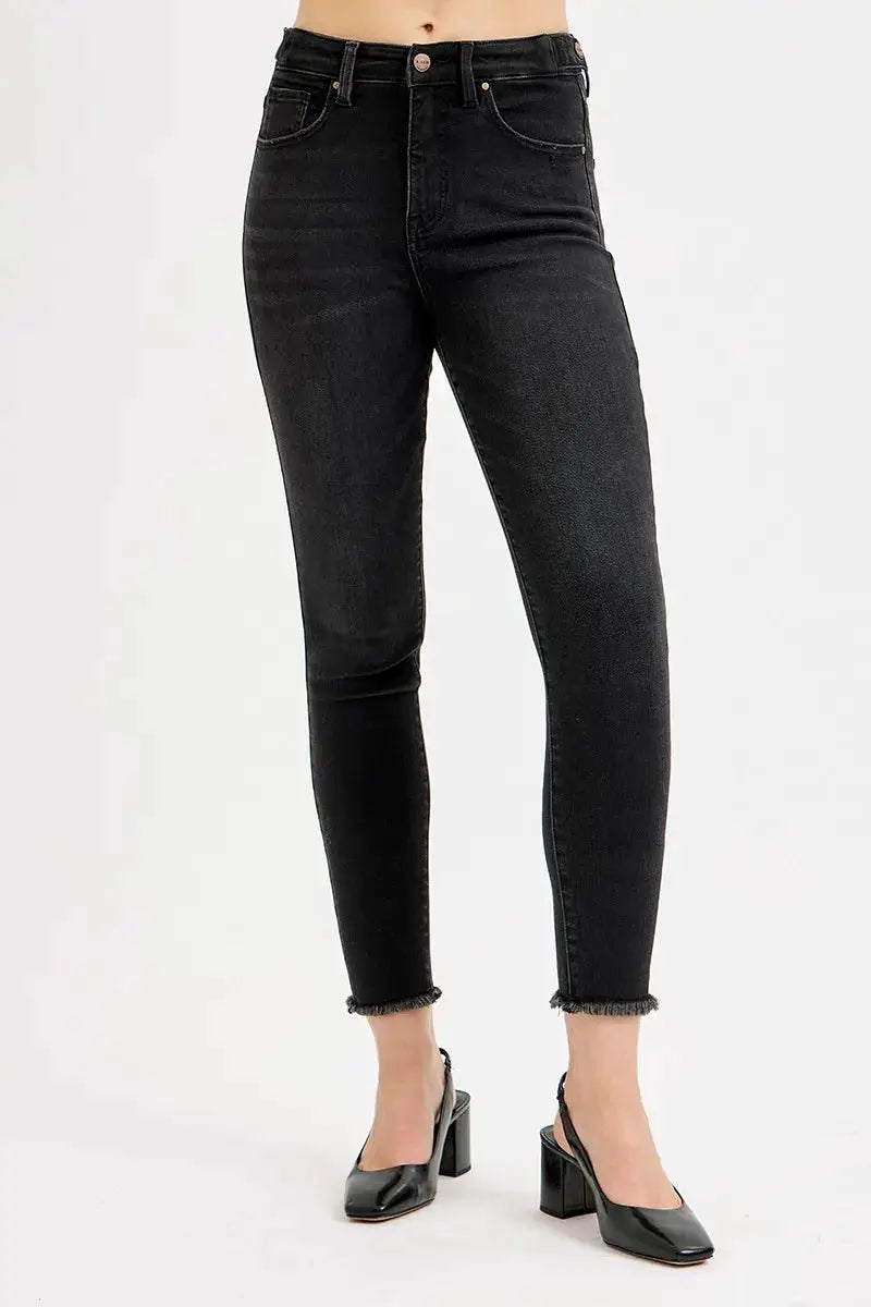 RISEN Full Size Tummy Control High Rise Adjustable Waist Skinny Jeans Plus Size - Image 2