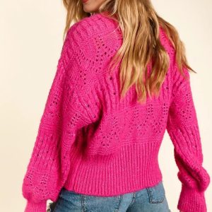 Haptics Full Size Button Down Crop Long Sleeve Cardigan - Image 3