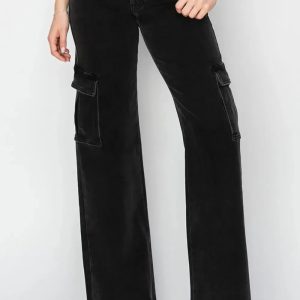 Risen Full Size High Rise Wide Leg Cargo Jeans - Image 1