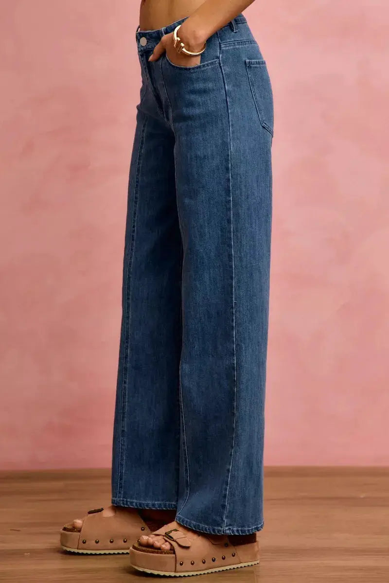 SO ME Seam Detail Mid Rise Stretch Denim Jeans - Image 3