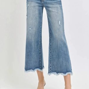 Risen High Rise Cropped Flare Jeans - Image 1