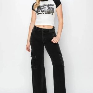 Risen Full Size High Rise Wide Leg Cargo Jeans - Image 6