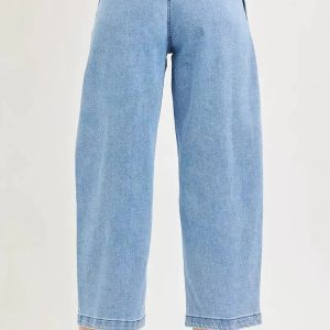 RISEN Slouchy Crop Barrel Pleated Jeans - Image 5