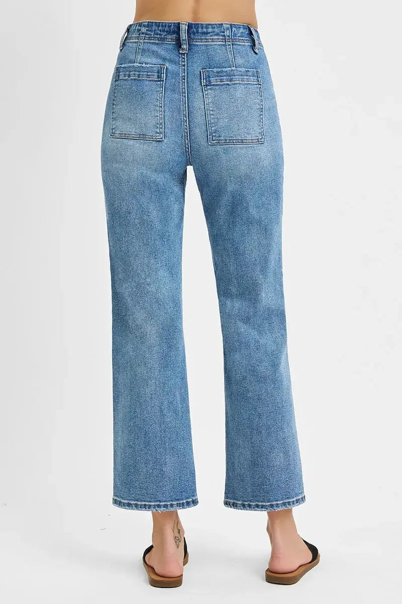 RISEN Full Size High Waisted Bootcut Cropped Jeans Plus Size - Image 5