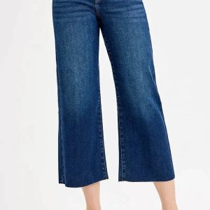 RISEN Full Size Tummy Control High Rise Crop Wide Jeans Plus Size - Image 3
