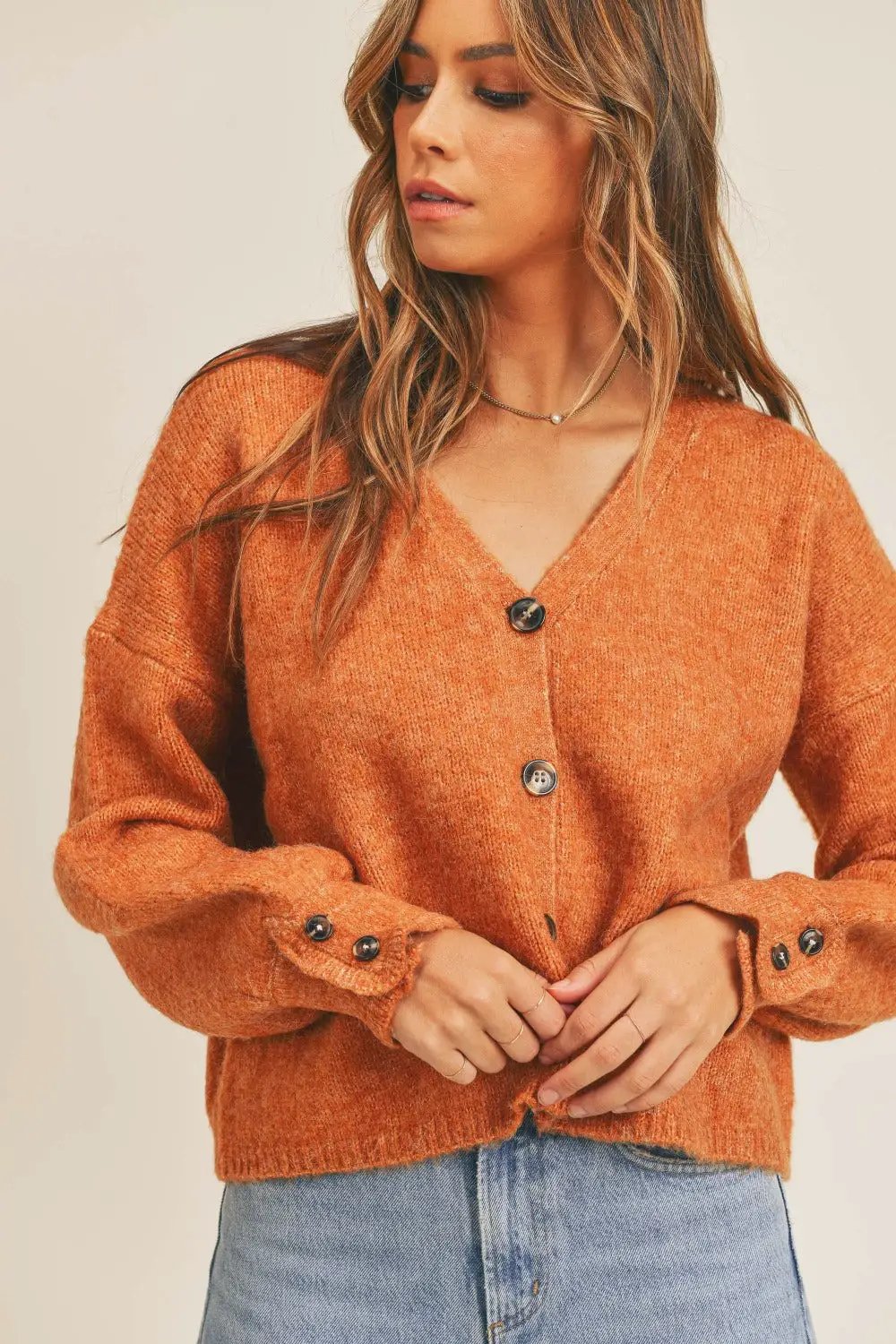 MABLE Long Sleeve Button Down Sweater Cardigan - Image 1