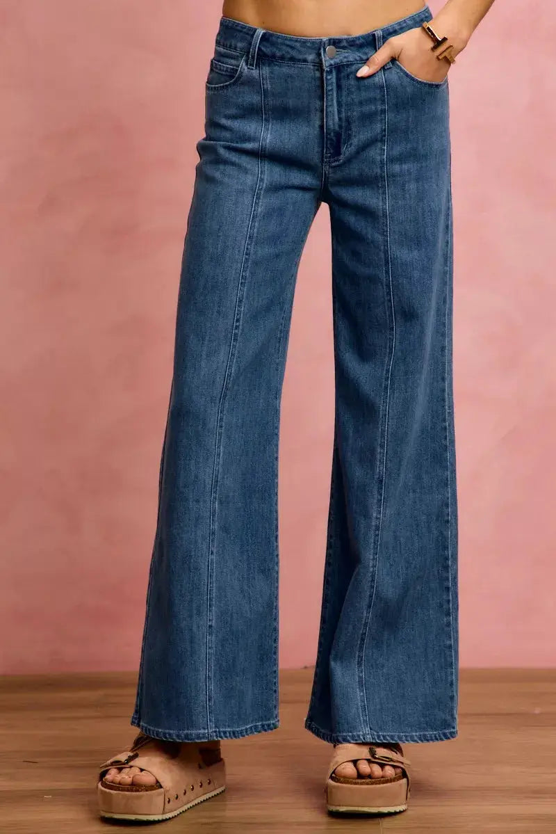 SO ME Seam Detail Mid Rise Stretch Denim Jeans - Image 5