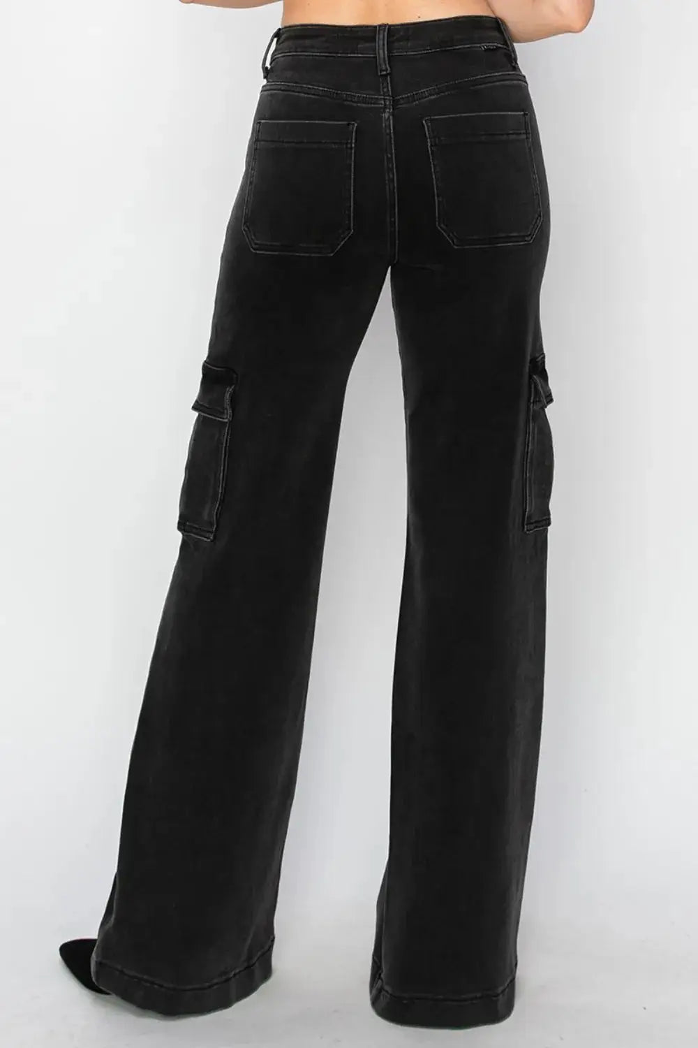Risen Full Size High Rise Wide Leg Cargo Jeans - Image 2