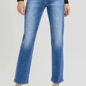 RISEN Mid Rise Ankle Tapered Jeans - Image 1