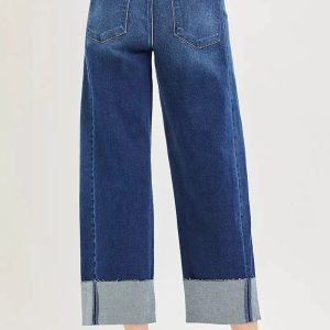 RISEN Full Size Slouchy Crop Barrel Cuffed Jeans Plus Size - Image 2