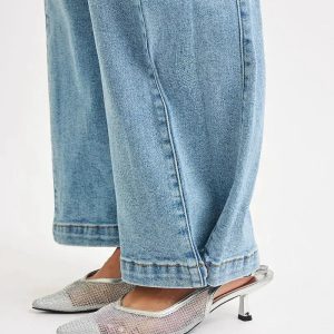 RISEN Mid Rise Wide Barrel Transferable Leg Snap Jeans - Image 10