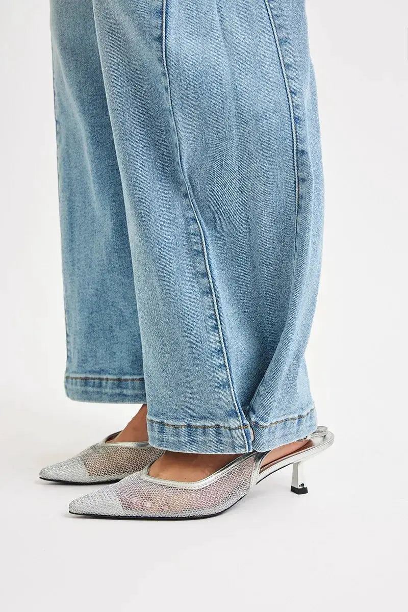 RISEN Mid Rise Wide Barrel Transferable Leg Snap Jeans - Image 10