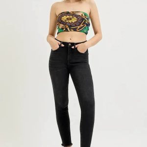 RISEN Full Size Tummy Control High Rise Adjustable Waist Skinny Jeans Plus Size - Image 6