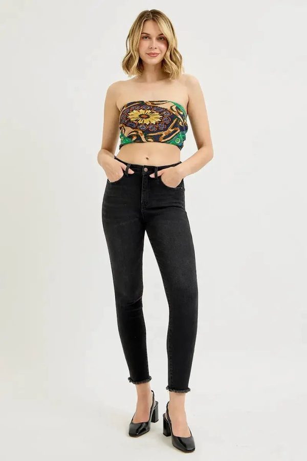 RISEN Full Size Tummy Control High Rise Adjustable Waist Skinny Jeans Plus Size