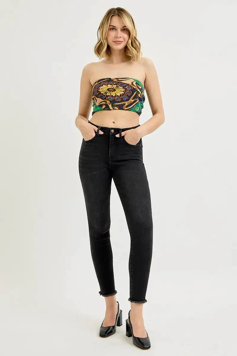 RISEN Full Size Tummy Control High Rise Adjustable Waist Skinny Jeans Plus Size - Image 6