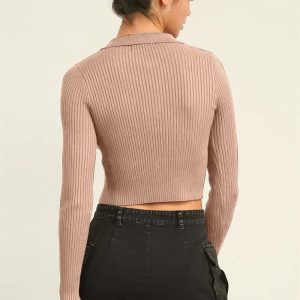 HYFVE Ribbed Double Zip Cropped Cardigan - Image 2