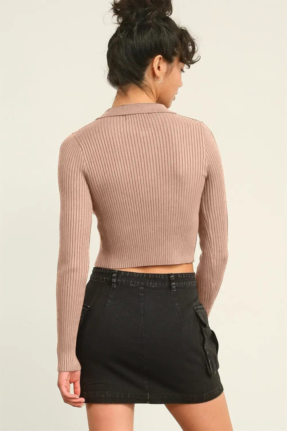 HYFVE Ribbed Double Zip Cropped Cardigan - Image 2