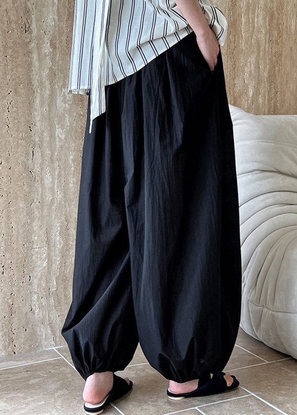 Pants Cotton Black Waist Lantern Elastic Summer Loose - Image 4