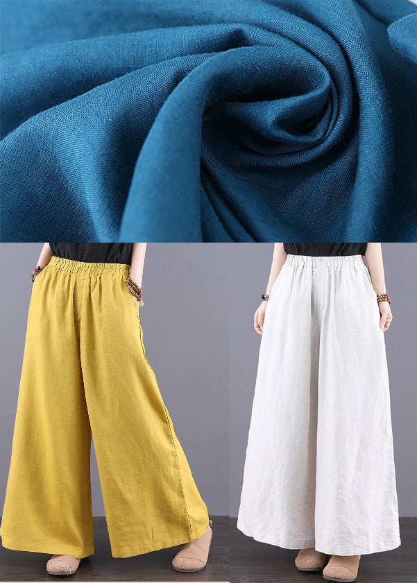 Pants Peacock Leg Boho Linen Blue Summer Wide Oversized - Image 5