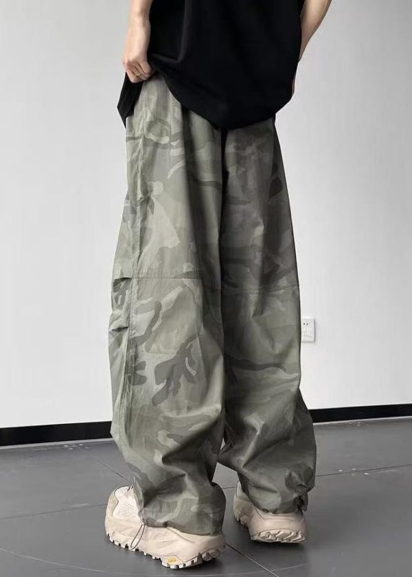 Pants Camouflage Men Cotton Waist Elastic Casual Pockets Summer