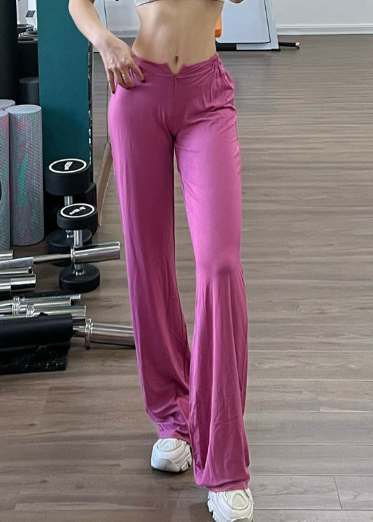 Classy Summer Cotton Elastic Pants Waist Rose Straight - Image 4