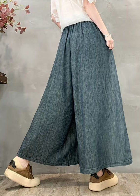 Denim Leg Pants Oversized Summer Wide Patchwork Plaid Fitted - Image 5
