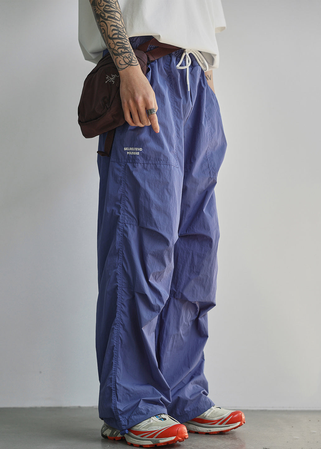 Letter Lace Cotton Men Pockets Summer Blue Pants Up New - Image 1