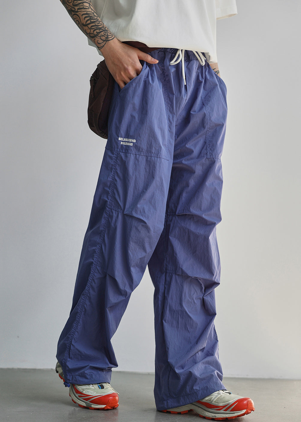 Letter Lace Cotton Men Pockets Summer Blue Pants Up New - Image 3