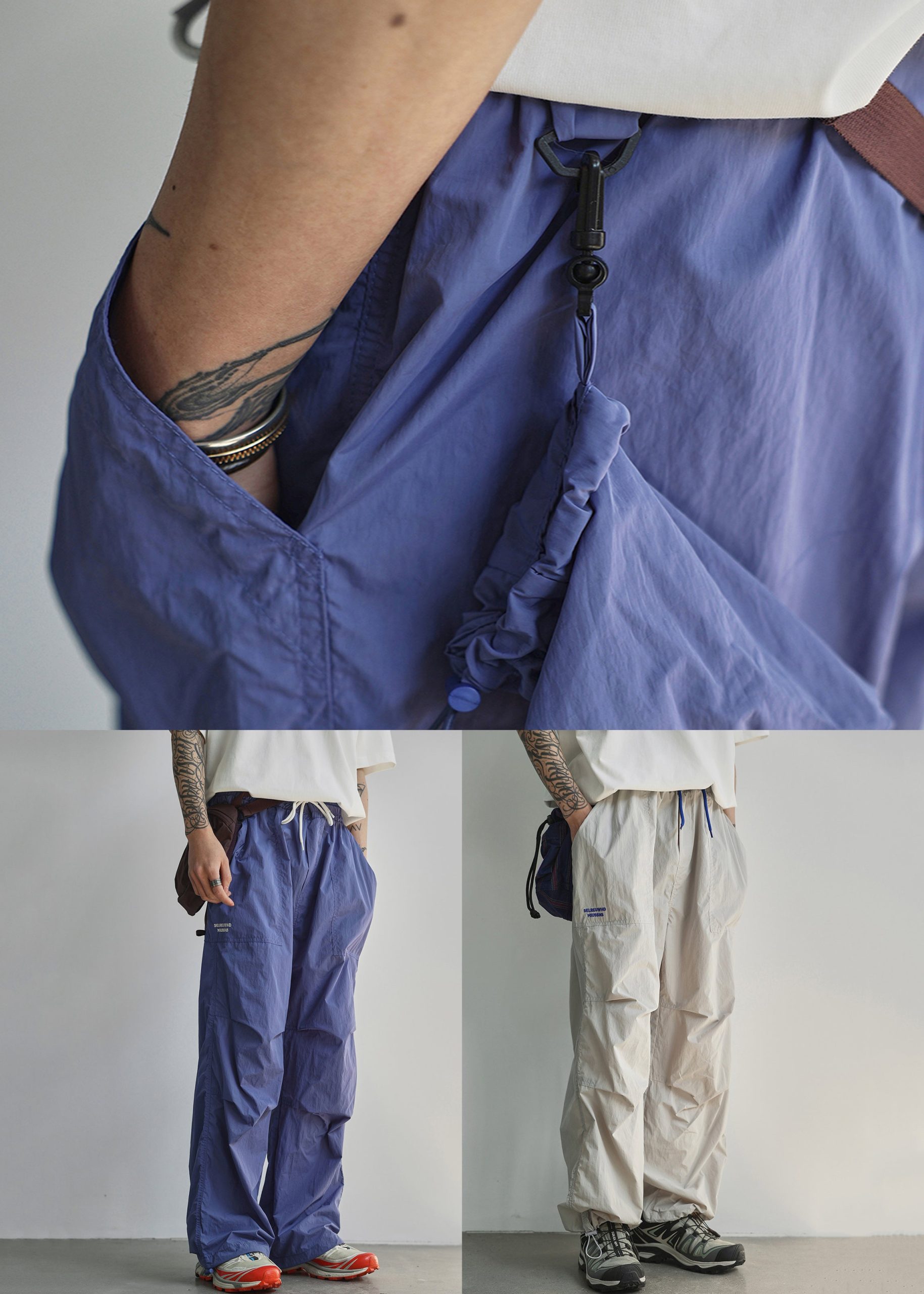 Letter Lace Cotton Men Pockets Summer Blue Pants Up New - Image 5