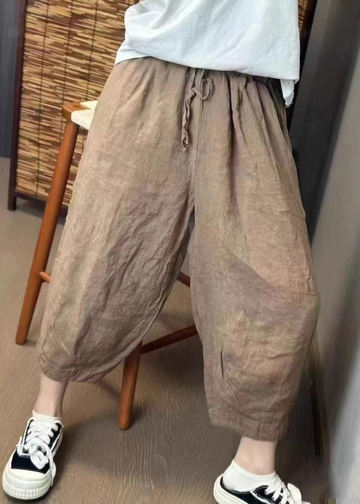 Harem Retro Beige Summer New Oversized Linen Pants - Image 2